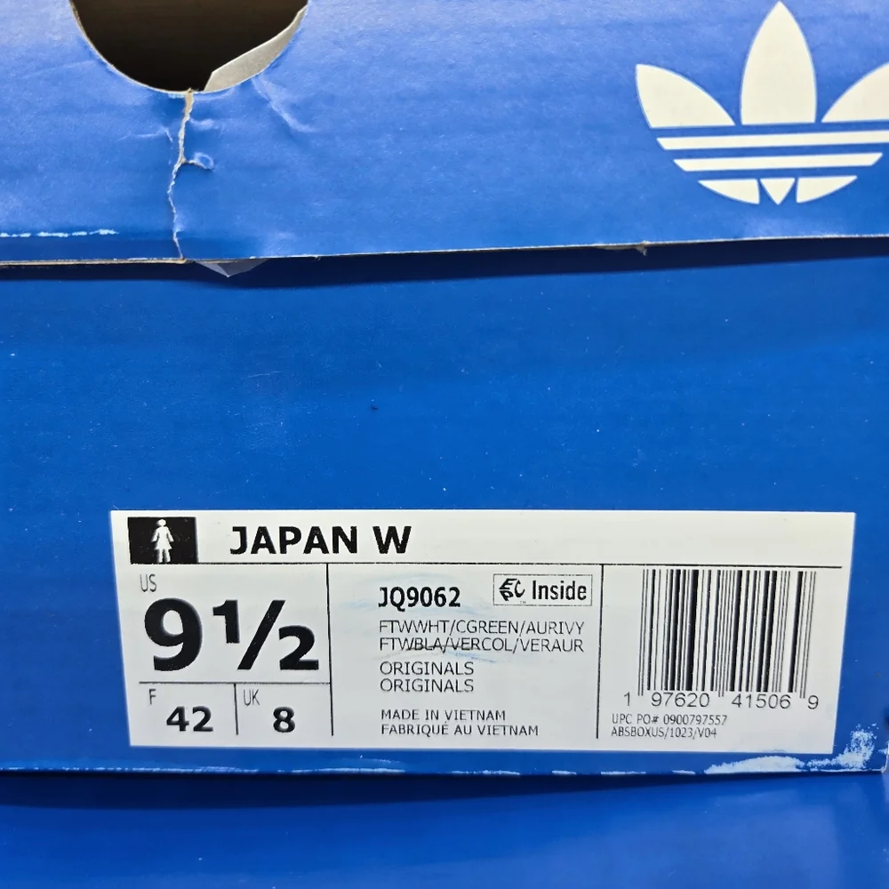 adidas Japan Snakeskin Cloud White Collegiate Green Women's Shoes Size 9.5 New - Picture 8 of 8